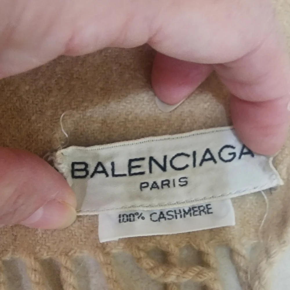 Balenciaga‎ Paris Cashmere Scarf in Beige